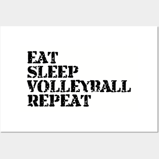 EAT SLEEP VOLLEYBALL REPEAT funny vintage retro Posters and Art